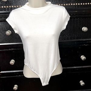 Poetry White Thong Bodysuit Size Large